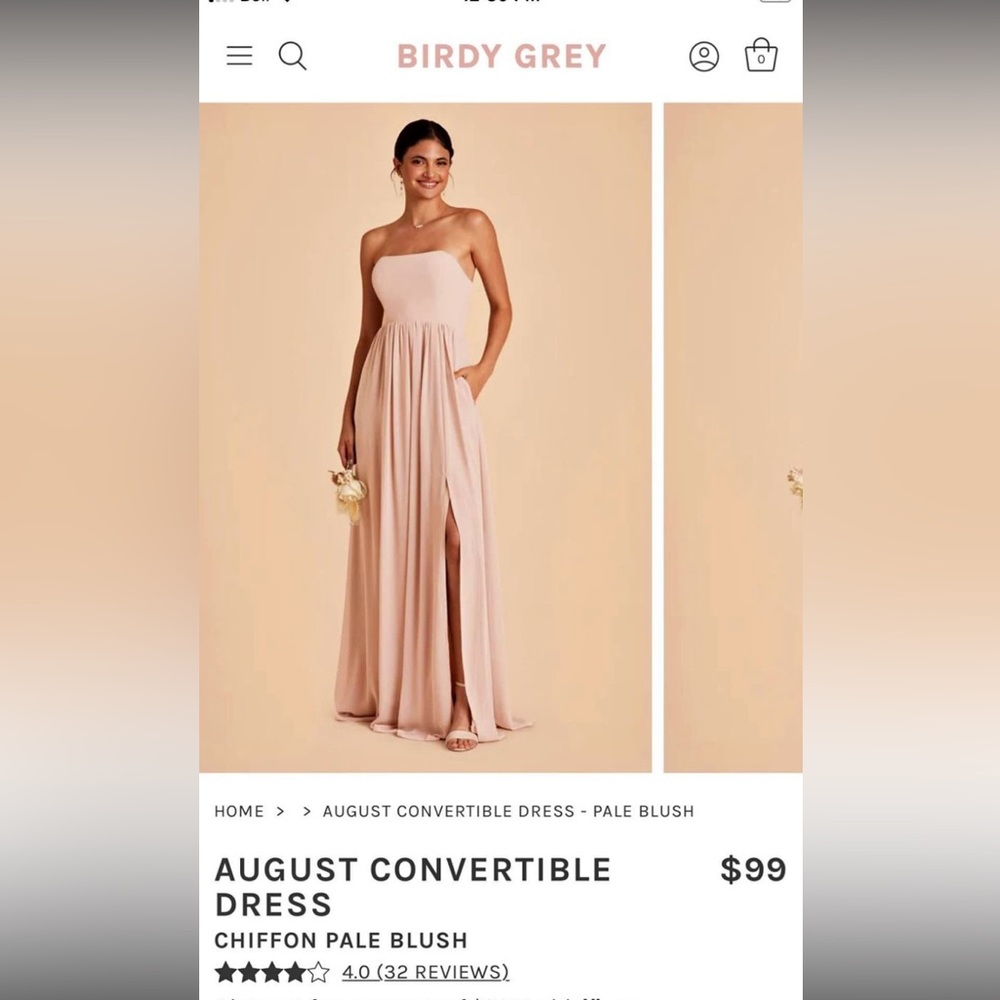 2 strapless pale blush bridesmaid dresses in excellent used condition.